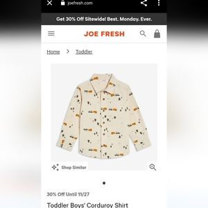 Toddler Boys' Corduroy Shirt